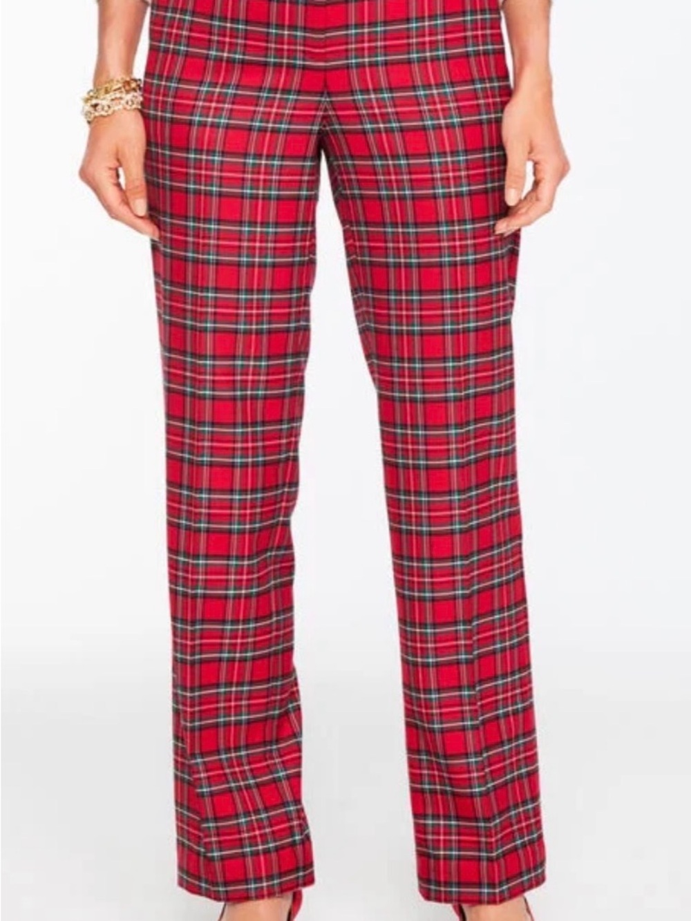 Talbots Southampton Straight Leg Red Plaid Pants